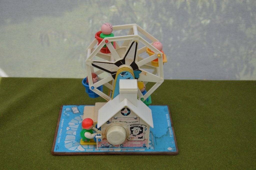Vintage Fisher Price Music Box Ferris Wheel 1966 Reuzenrad, Ophalen of Verzenden, Gebruikt, Speelset, Met geluid
