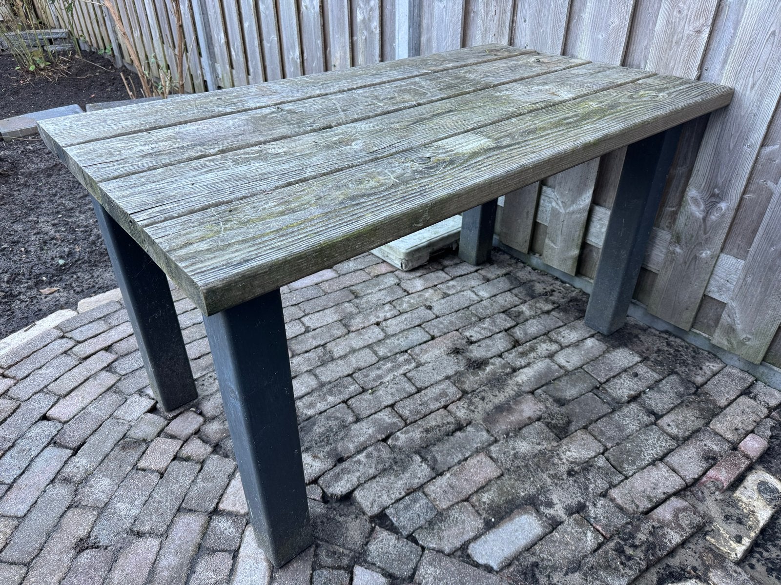 Robuuste houten tuintafel - Douglas - 79x140x78 -Gebruikt, Ophalen, Gebruikt, Rechthoekig, Hout