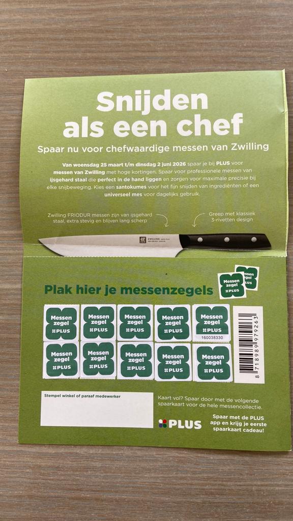 Messenzegels plus, Ophalen, Winkel, Super of Benzinepomp, Volle spaarkaart