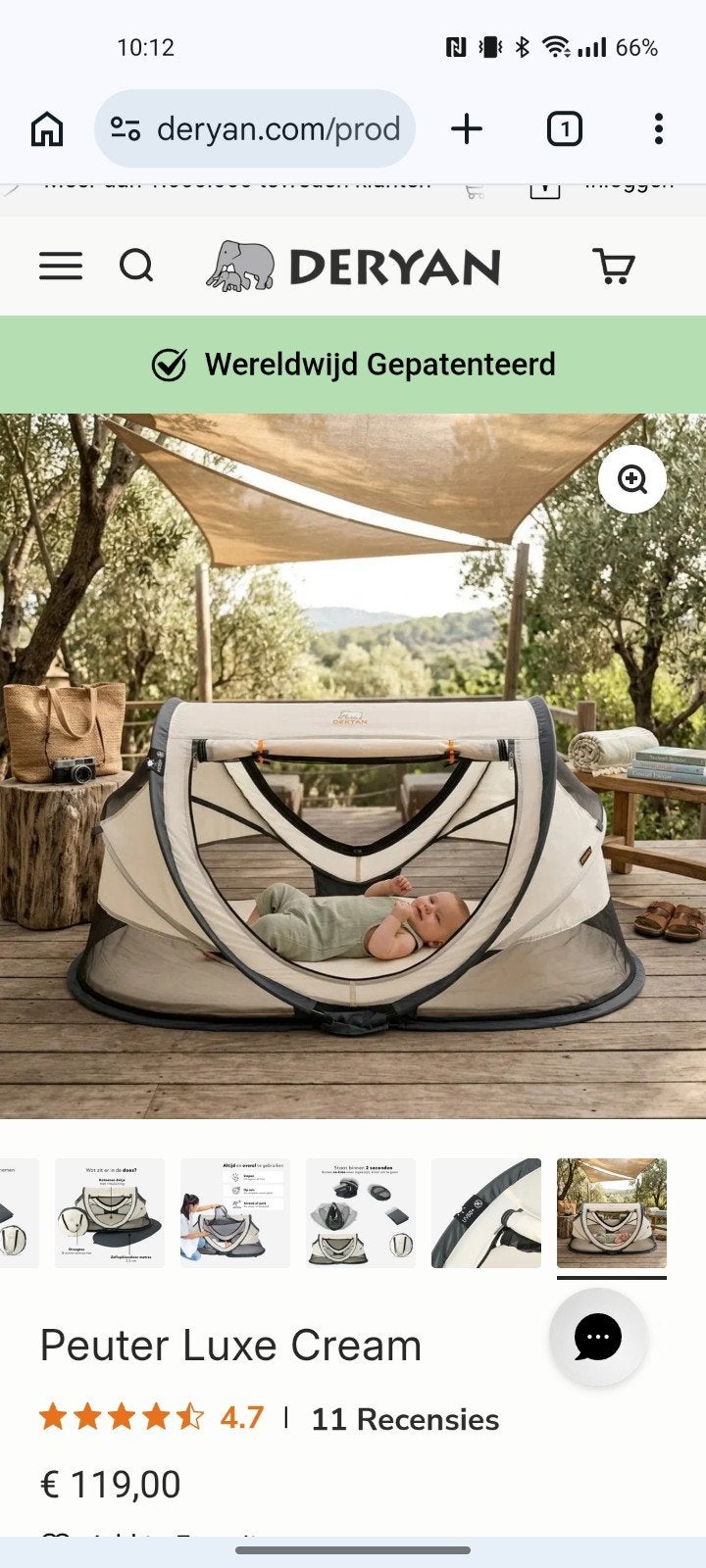 Deryan reisbedje voor baby's en peuters + extra matras, Kinderen en Baby's, Babywiegjes en Ledikanten, Ophalen of Verzenden