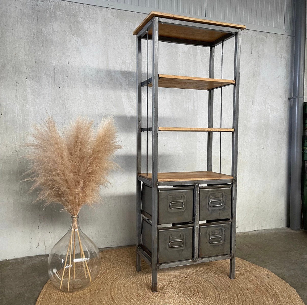 Industriële stellingkast, vintage kast, industrieel, Ophalen