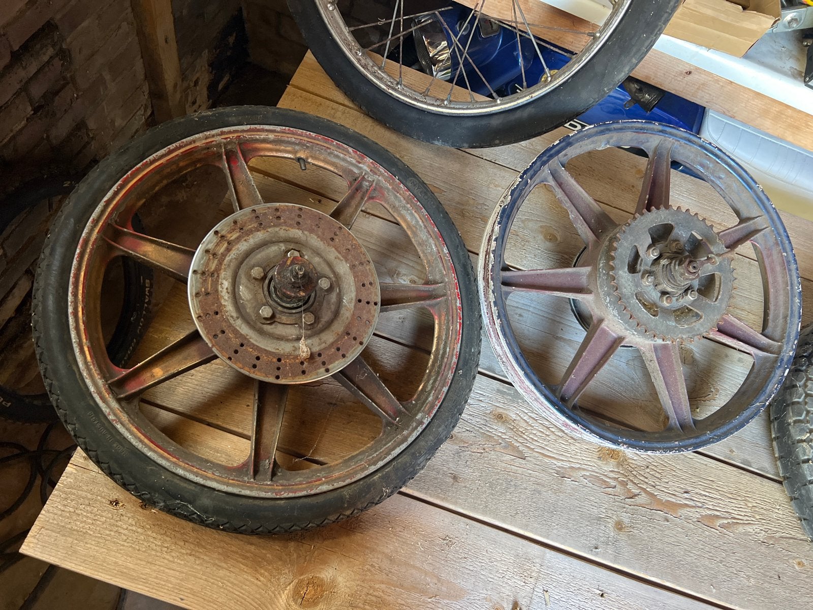 Zündapp 517 sterwielen set compleet - voor + achter, Ophalen, Gebruikt, Overige typen