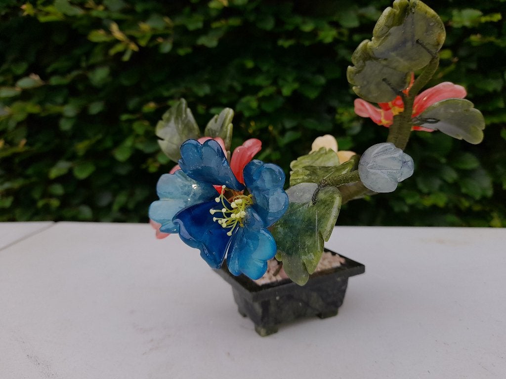 vintage decoratieve plant van geslepen stenen, Ophalen of Verzenden