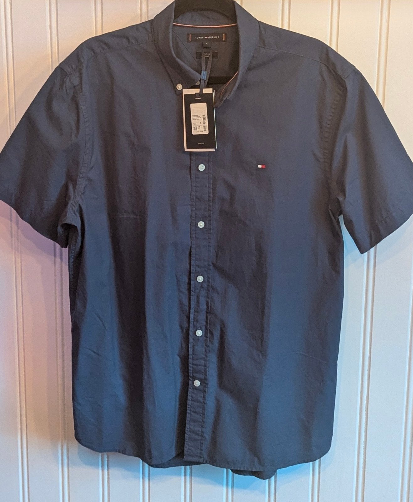 Nieuw Tommy Hilfiger overhemd met korte mouwen- Maat L, Ophalen, Blauw, Tommy Hilfiger, Nieuw