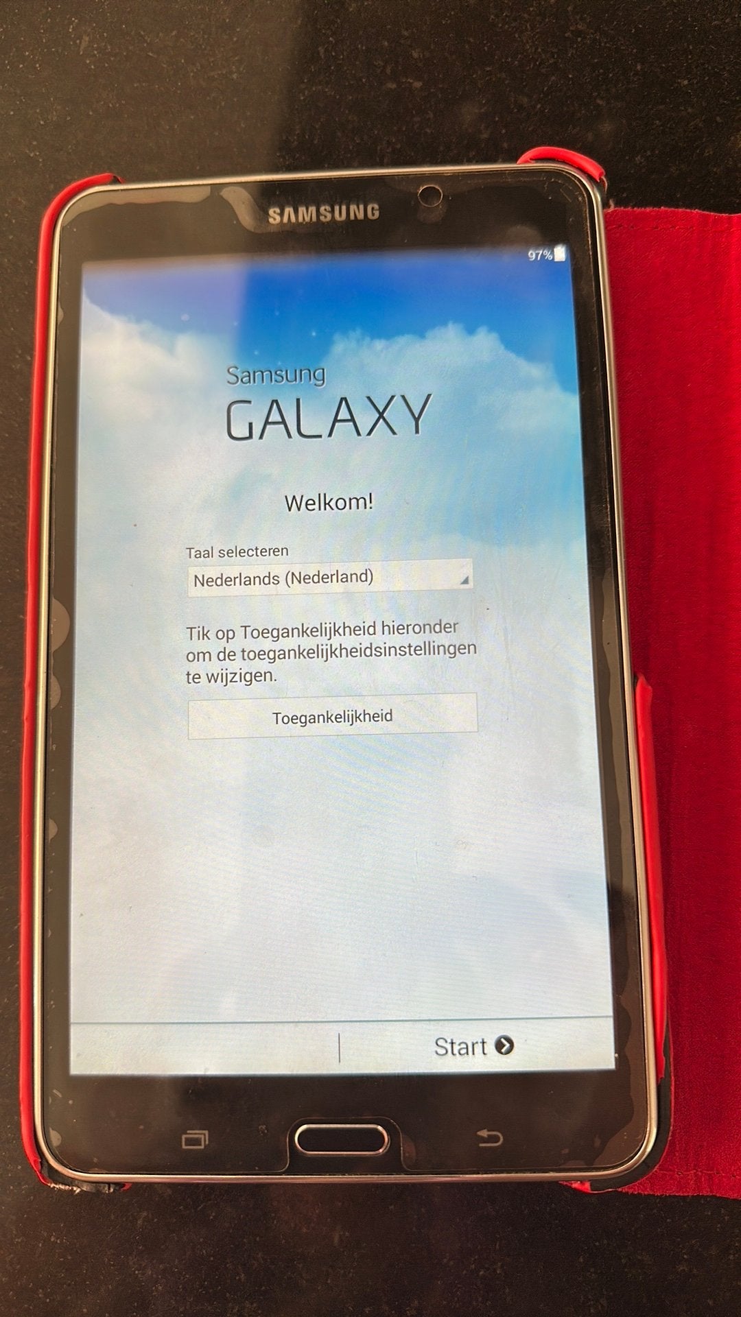 Samsung Galaxy tab 4, 7” Ebony black met rode hoes, Computers en Software, Android Tablets, Gebruikt, Ophalen of Verzenden, Wi-Fi