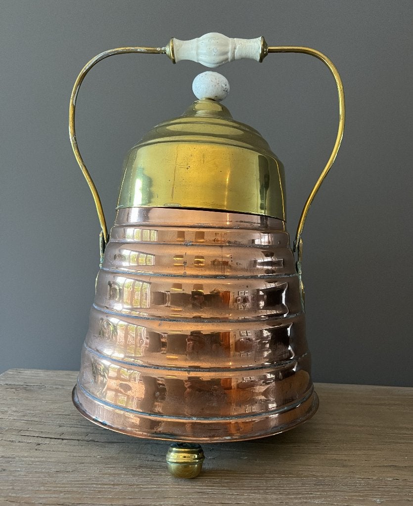 Grote koperen ketel met messing deksel klassiek/decoratief, Ophalen of Verzenden, Koper
