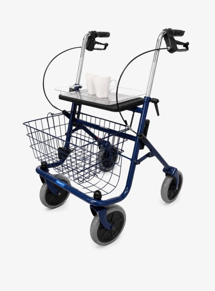 Thuasne Quatro Rollator | Blauw | Opvouwbaar -10,2 kg, Diversen, Ophalen, Opvouwbaar, Zo goed als nieuw
