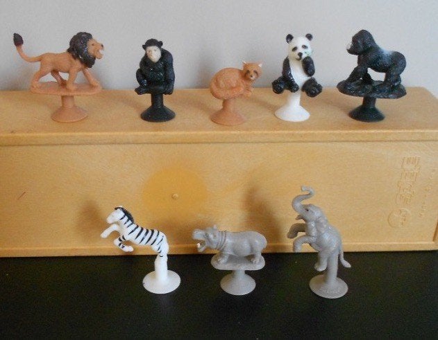 8x Zuignap Dierentuin-dieren =oa Panda / Olifant = In 1 koop, Ophalen of Verzenden, Zo goed als nieuw