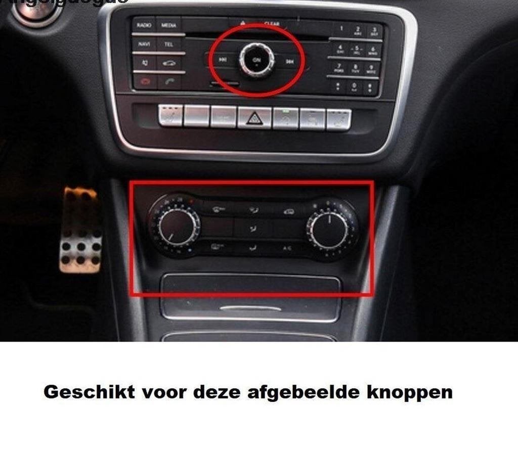 Radio Airco Knoppen Rood Aluminium Voor Mercedes CLA C117, Verzenden, Automotive Parts, A.parts@hotmail.nl, Trasmolenlaan 12 3447 GZ Woerden