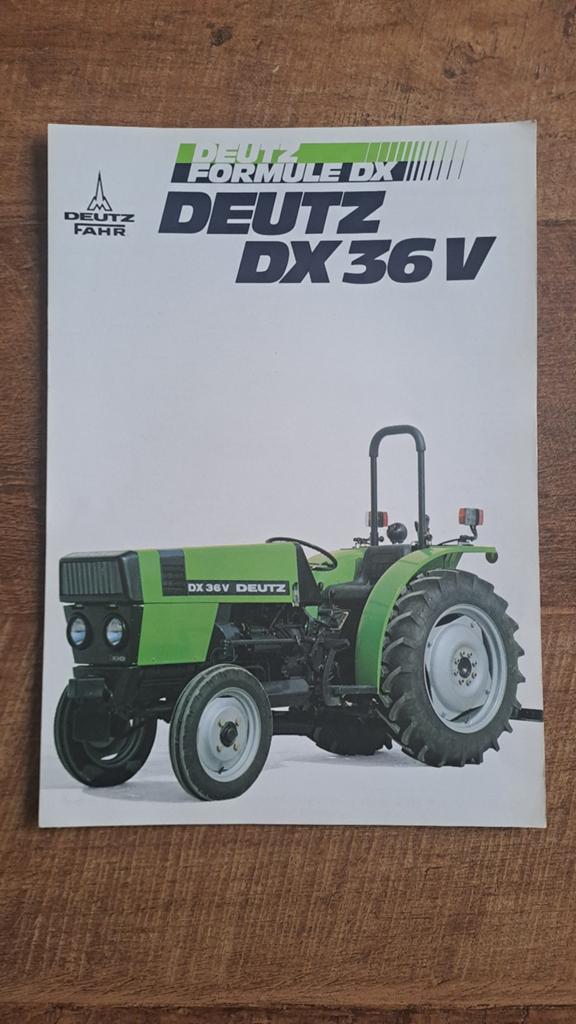 Folder DEUTZ DX 36 V  smalspoor tractor, trekker, Ophalen of Verzenden, Zo goed als nieuw, Folder