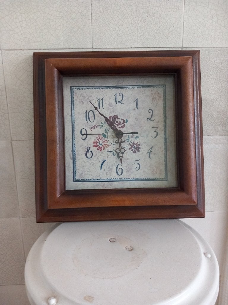 mooi vintage wand keukenklok brocante Franse keuken, Ophalen of Verzenden