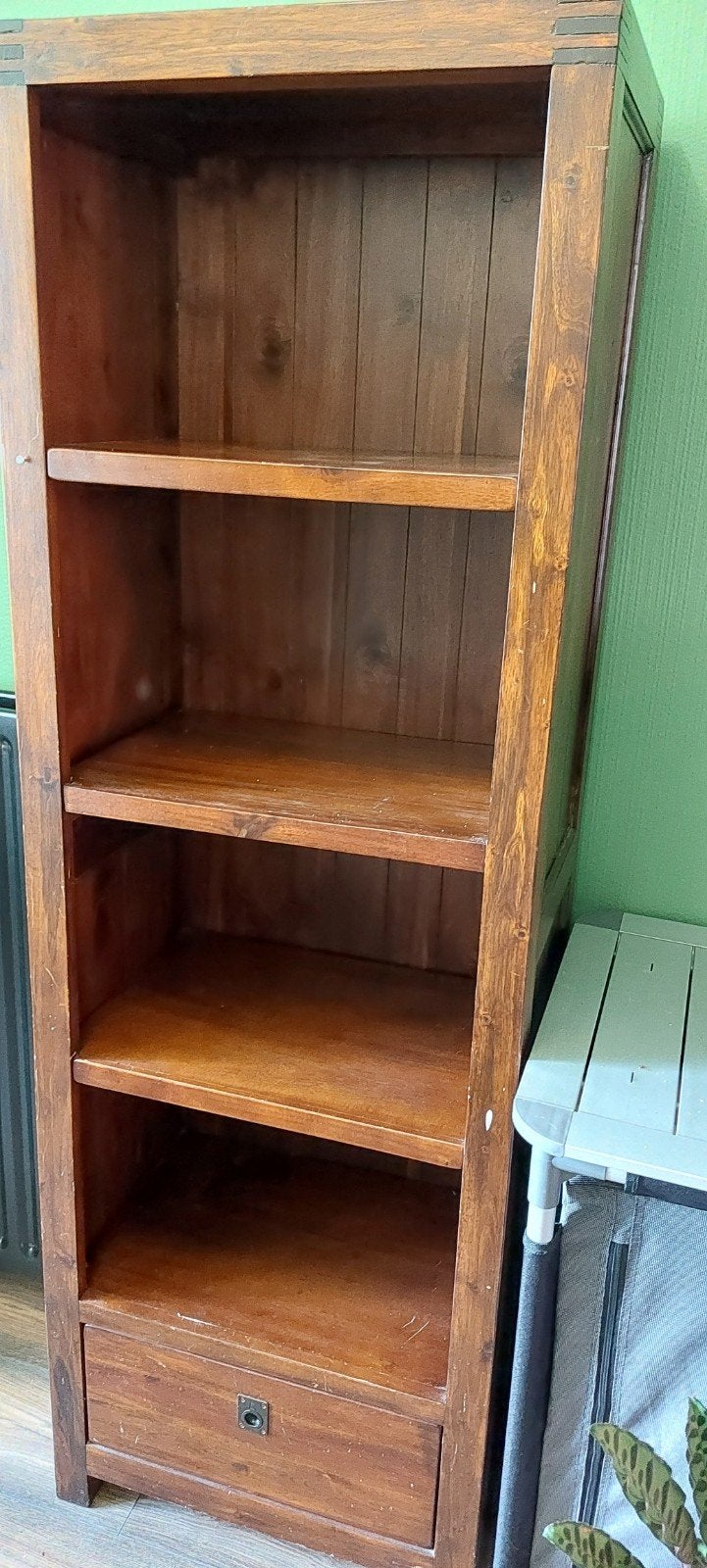 Koloniale houten boekenkast / opbergkast met lade, Ophalen