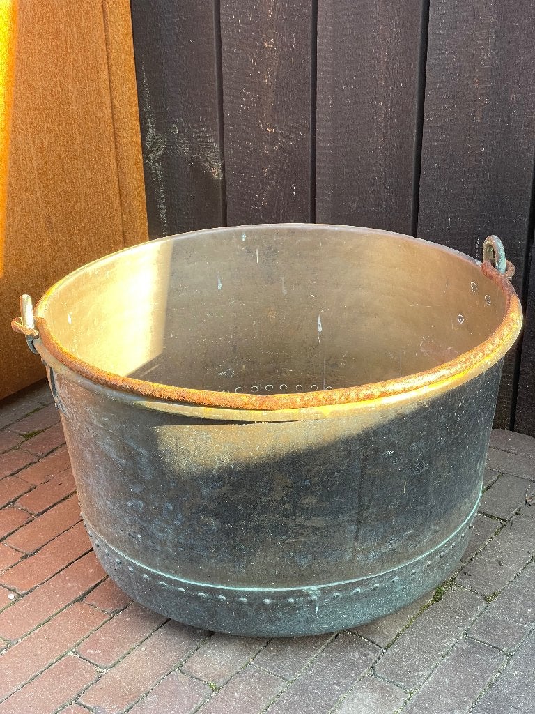 Decoratie kuip - plantenbak - zinken waskuip, Ophalen, Gebruikt