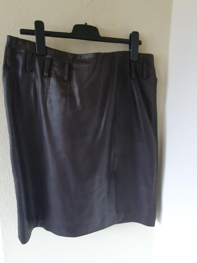 Bruine leren rok Arma. Maat 46, Kleding | Dames, Rokken, Bruin, Arma, Maat 46/48 (XL) of groter, Ophalen of Verzenden