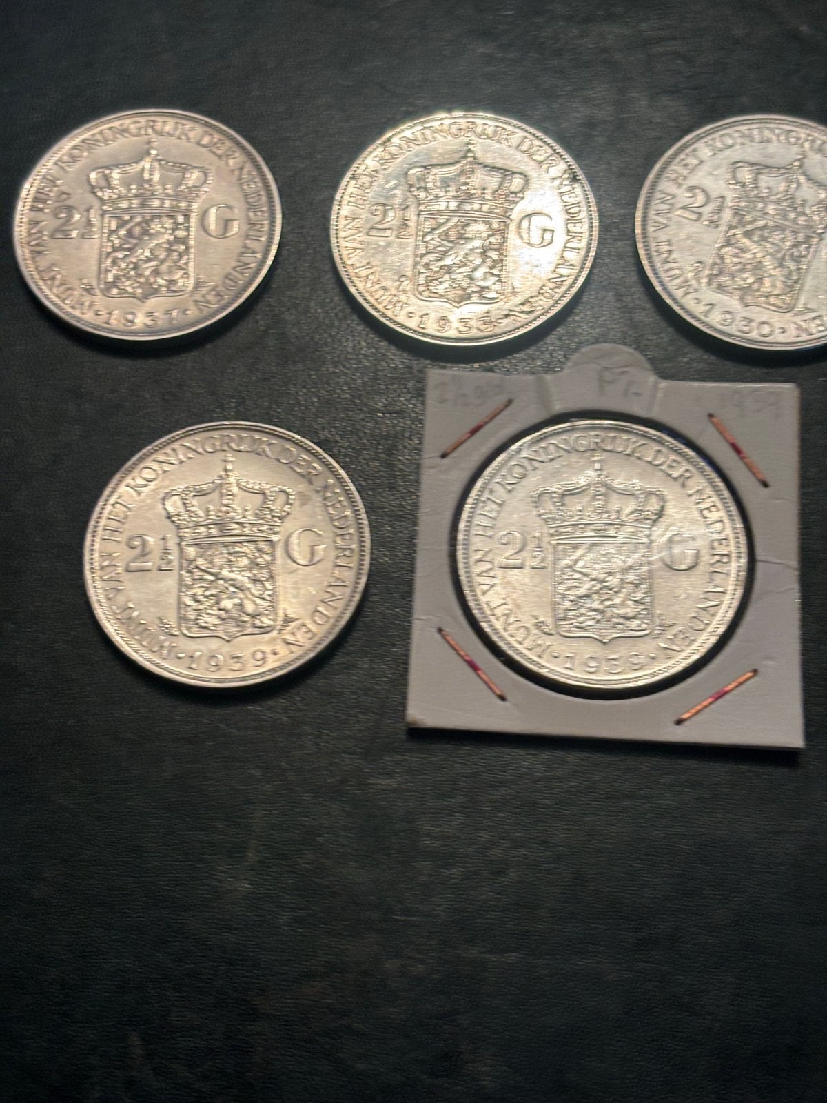 5x Zilveren Rijksdaalder Koningin Wilhelmina Proof Kwaliteit, Setje, Zilver, Ophalen of Verzenden, Koningin Wilhelmina