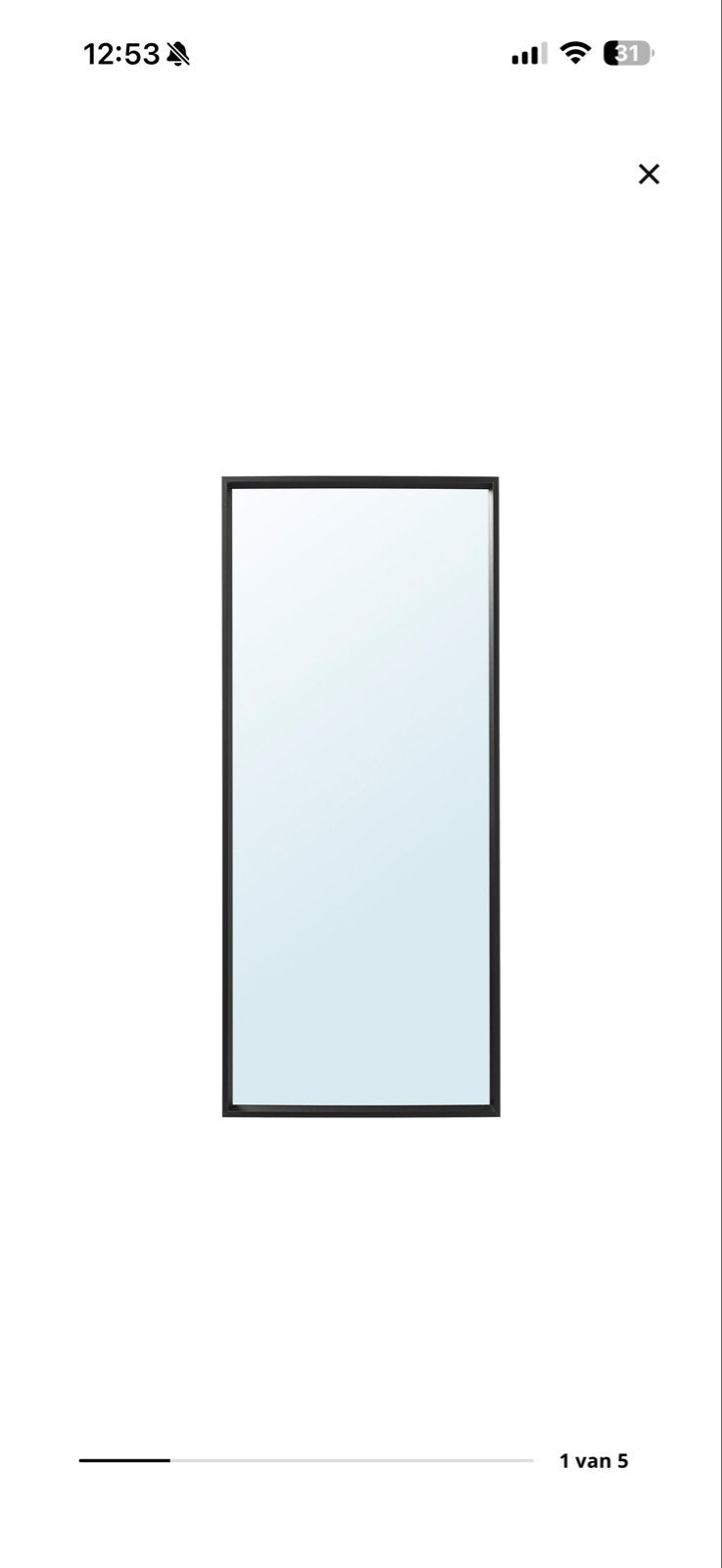 Ikea spiegel Nissedal 65x150 cm, Huis en Inrichting, Woonaccessoires | Spiegels, Ophalen, Gebruikt, 100 tot 150 cm, Rechthoekig
