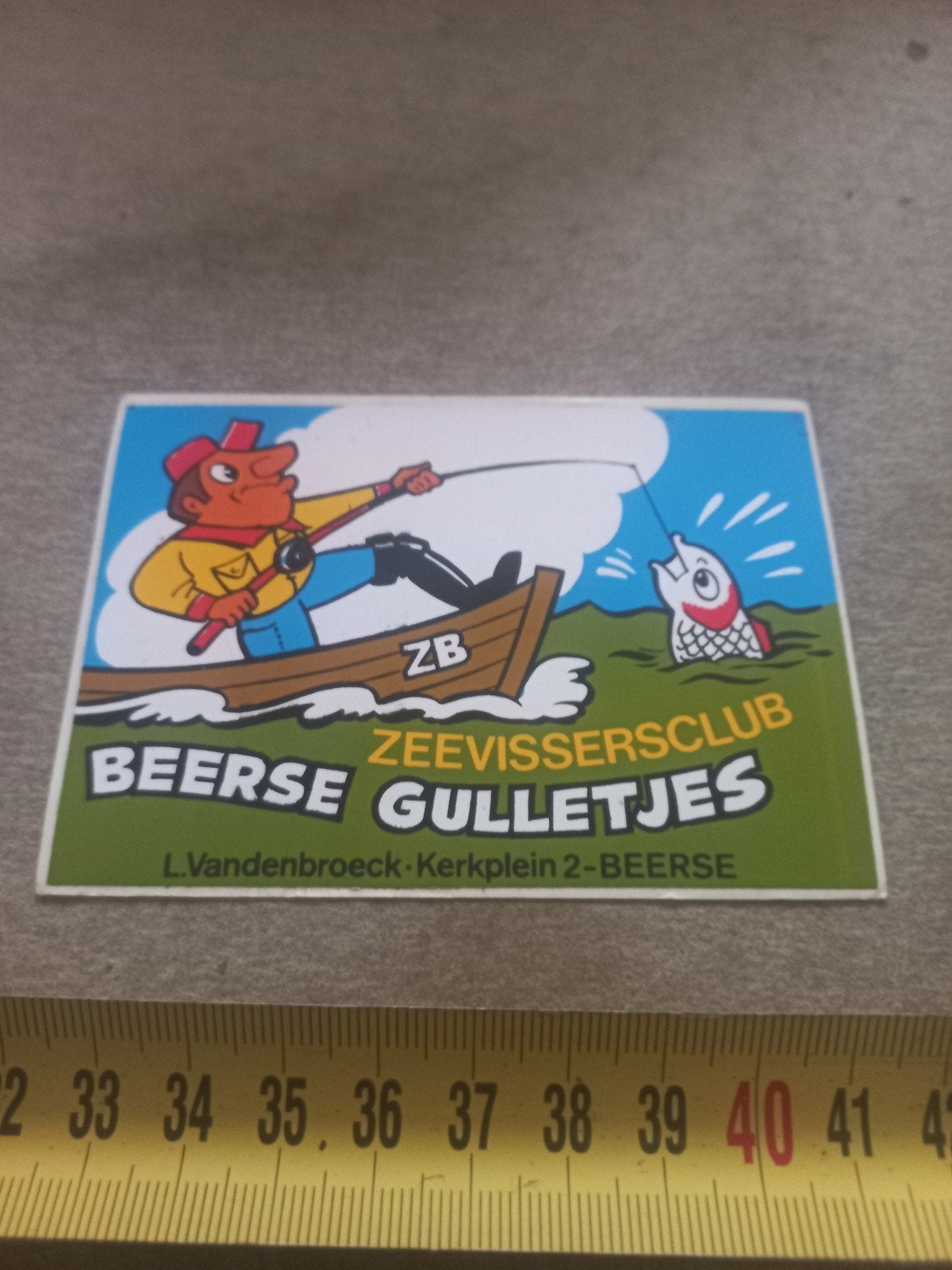 Vintage Zeevissersclub Beerse Gulletjes Sticker, Ophalen of Verzenden, Gebruikt, Overige typen