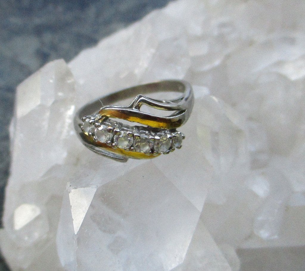 Vintage ring 925 zilver / verguld - 16mm, Nieuw, Ophalen of Verzenden, 17 tot 18, Dame