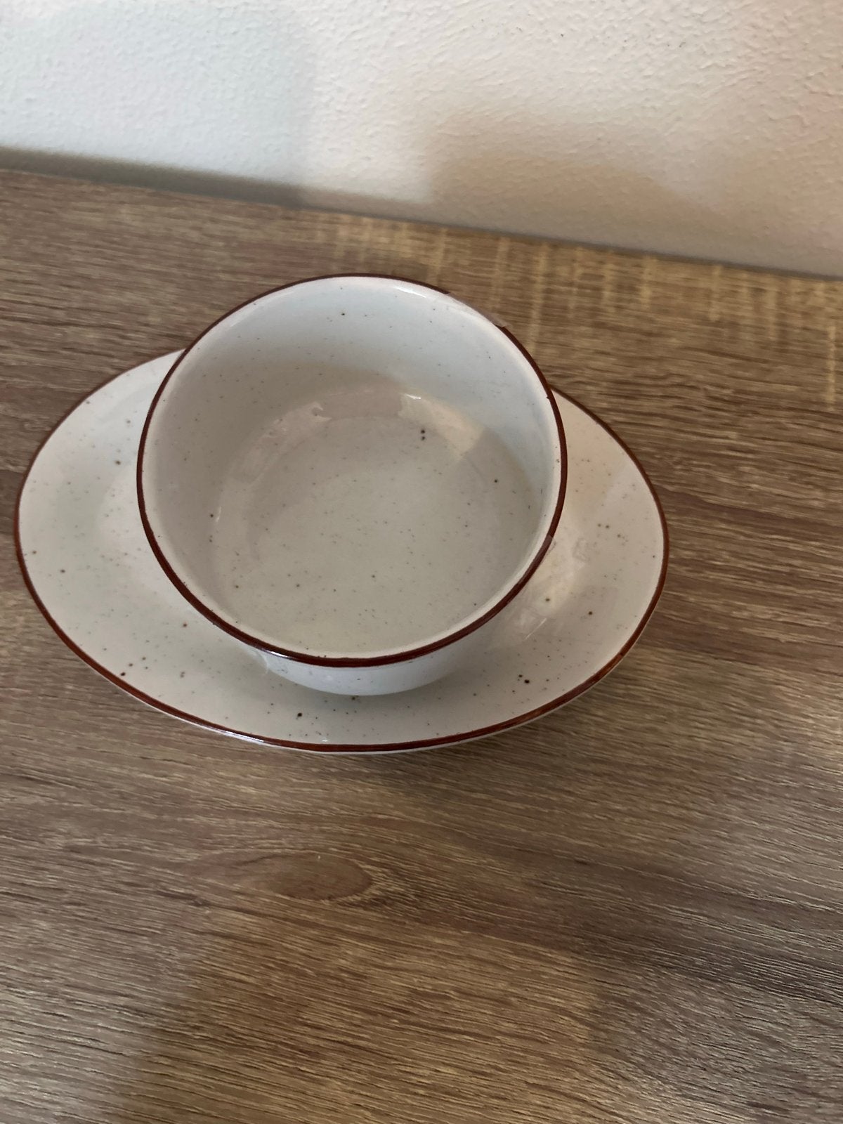 Vintage Stoneware Kom en Schotel - Sampson Bridgwood, Gebruikt, Overige merken, Keramiek, Vintage