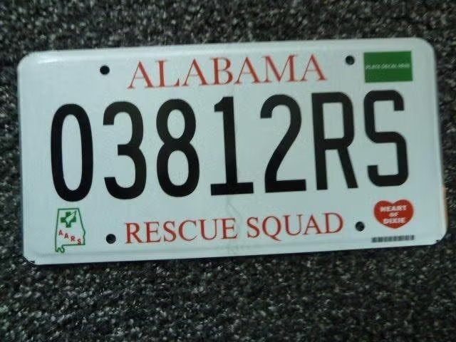 Kentekenplaat licenseplate Alabama Rescue Squad USA, Verzamelen, Verzenden, Gebruikt, Auto's