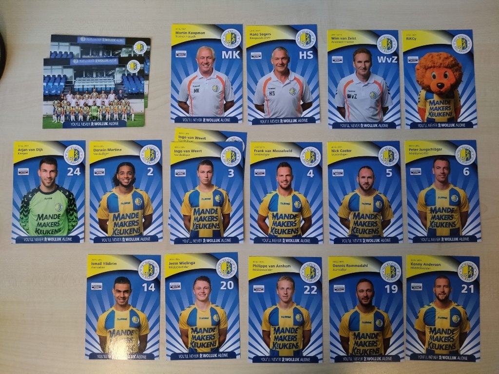 Diverse spelerskaarten en selectiekaart RKC 2014-2015, Ophalen of Verzenden, Zo goed als nieuw, Feyenoord, Spelerskaart