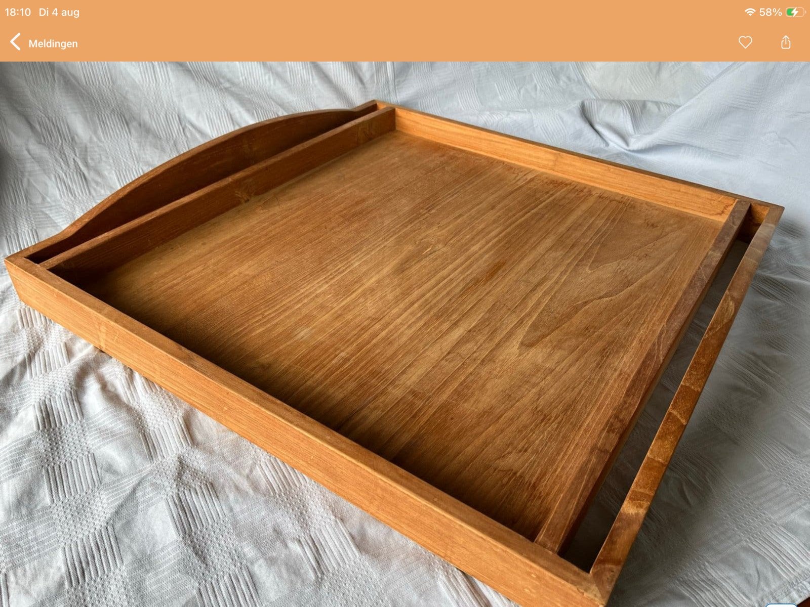 Teak dienblad 60x60 cm - Zeer zware kwaliteit, Huis en Inrichting, Woonaccessoires | Dienbladen, Ophalen, Gebruikt, Vierkant, Dienblad
