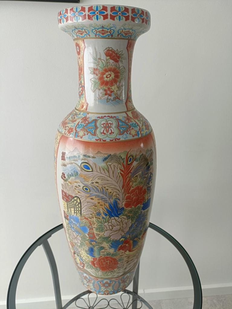 2 Grote Chinese Vazen - 60 cm hoog, handgeschilderd, Ophalen of Verzenden