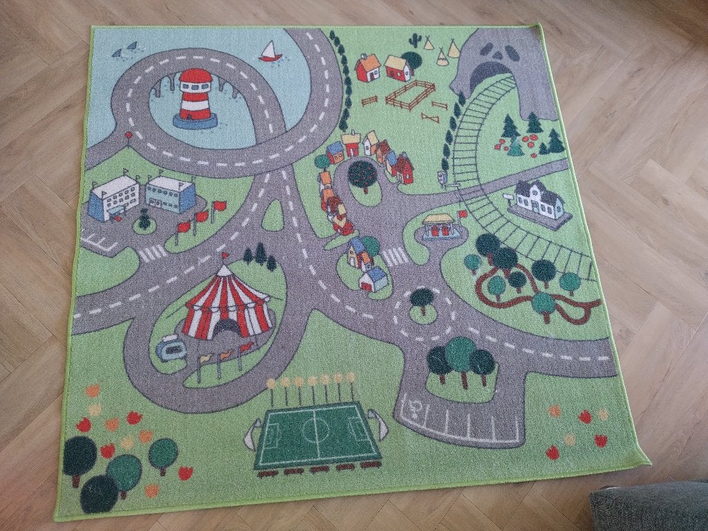Speelkleed - Vloerkleed - Ikea - auto / voertuigen / rijbaan, Kinderen en Baby's, Speelgoed | Speelkleden, Ophalen, Gebruikt