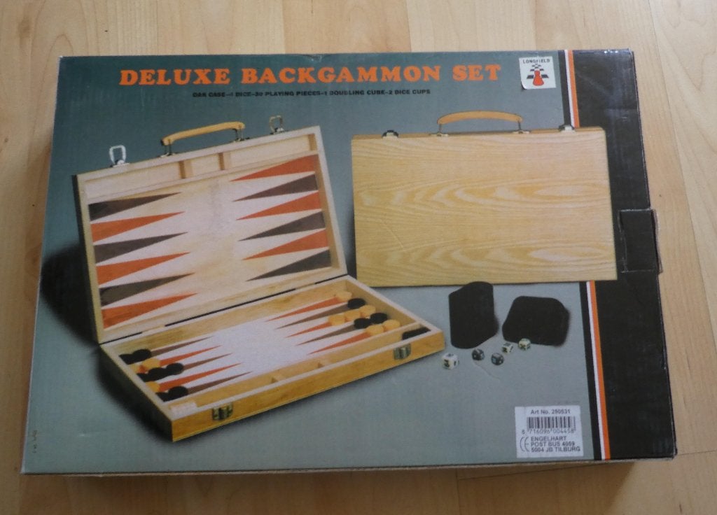 Houten Backgammon koffer Tric Trac tavla. In doos., Hobby en Vrije tijd, Gezelschapsspellen | Bordspellen, Een of twee spelers