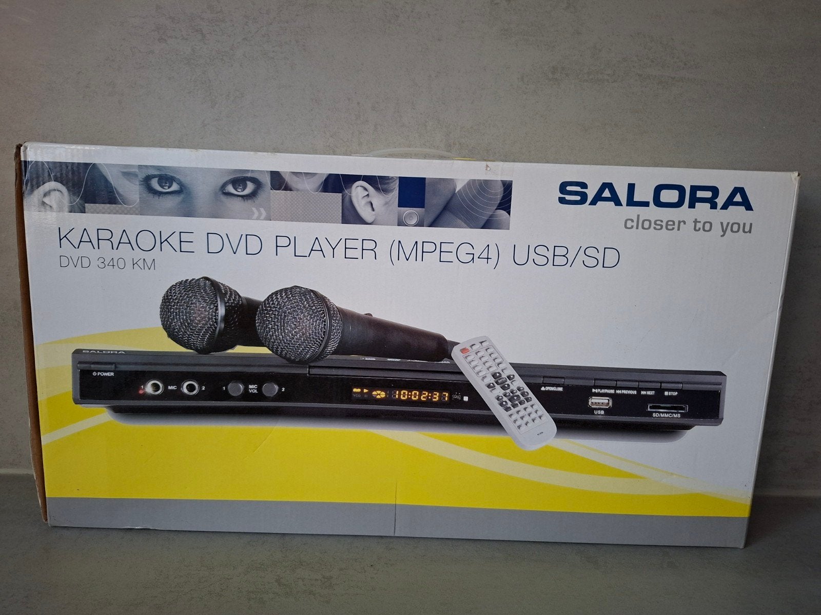 Salora Karaoke DVD Speler (MPEG4) USB/SD - t.e.a.b, Ophalen of Verzenden, Nieuw, Complete set