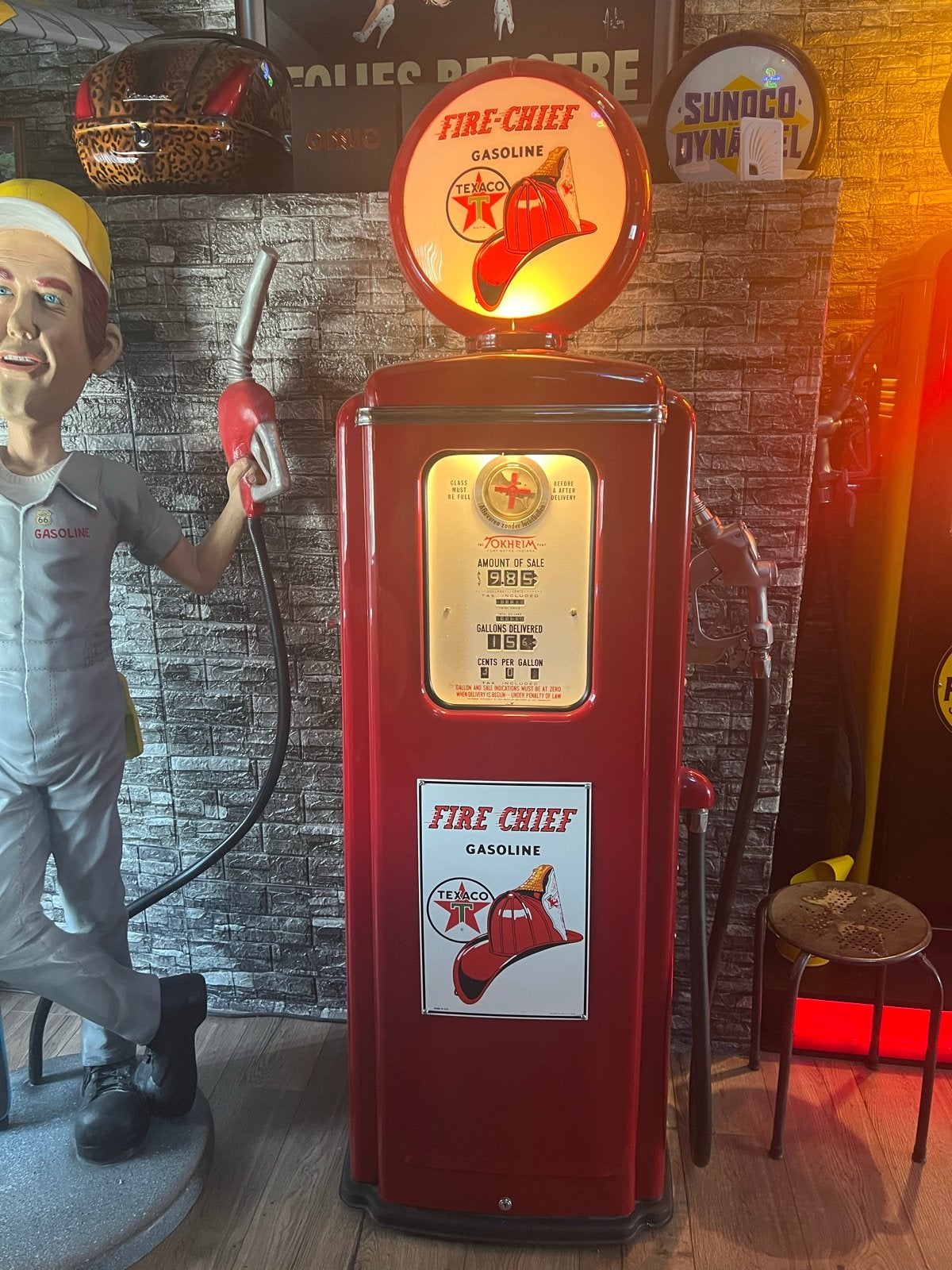 Vintage Texaco Fire Chief Benzinepomp, Ophalen, Zo goed als nieuw