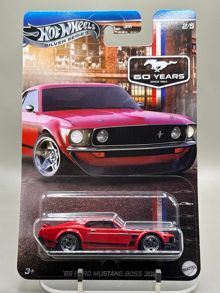 Hot Wheels Silver Series '69 Ford Mustang Boss 302, Hobby en Vrije tijd, Modelauto's | Overige schalen, Auto, Nieuw, Ophalen of Verzenden