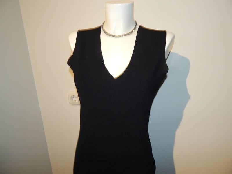 Allude kwaliteit jurk zwart stretch stof v hals Als Nieuw L, Verzenden, Zwart, Maat 42/44 (L), Zo goed als nieuw