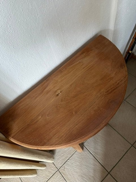 Halfronde wandtafel/sidetable/consoletafel, Ophalen