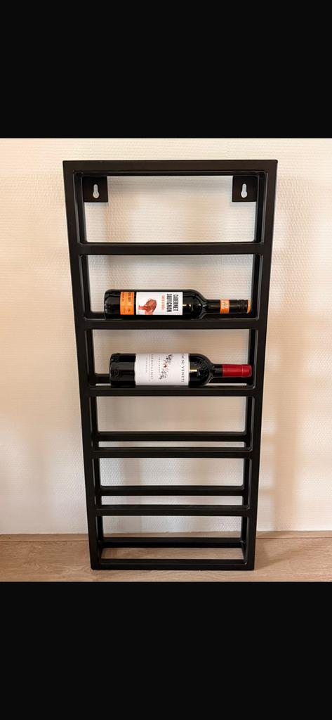 Wijnrek zwart RVS, Huis en Inrichting, Woonaccessoires | Wijnrekken, Ophalen, 5 tot 15 flessen, Nieuw, Metaal