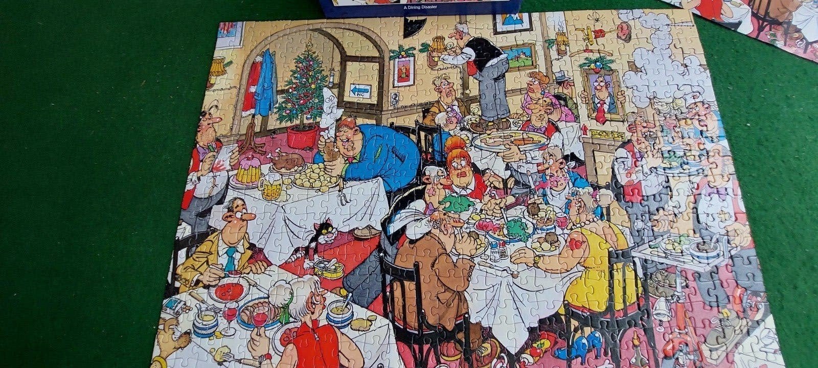 Jan van Haasteren Rommelige Diner.500 stukjes ophalen €5.00., Ophalen of Verzenden, 500 t/m 1500 stukjes, Zo goed als nieuw, Legpuzzel