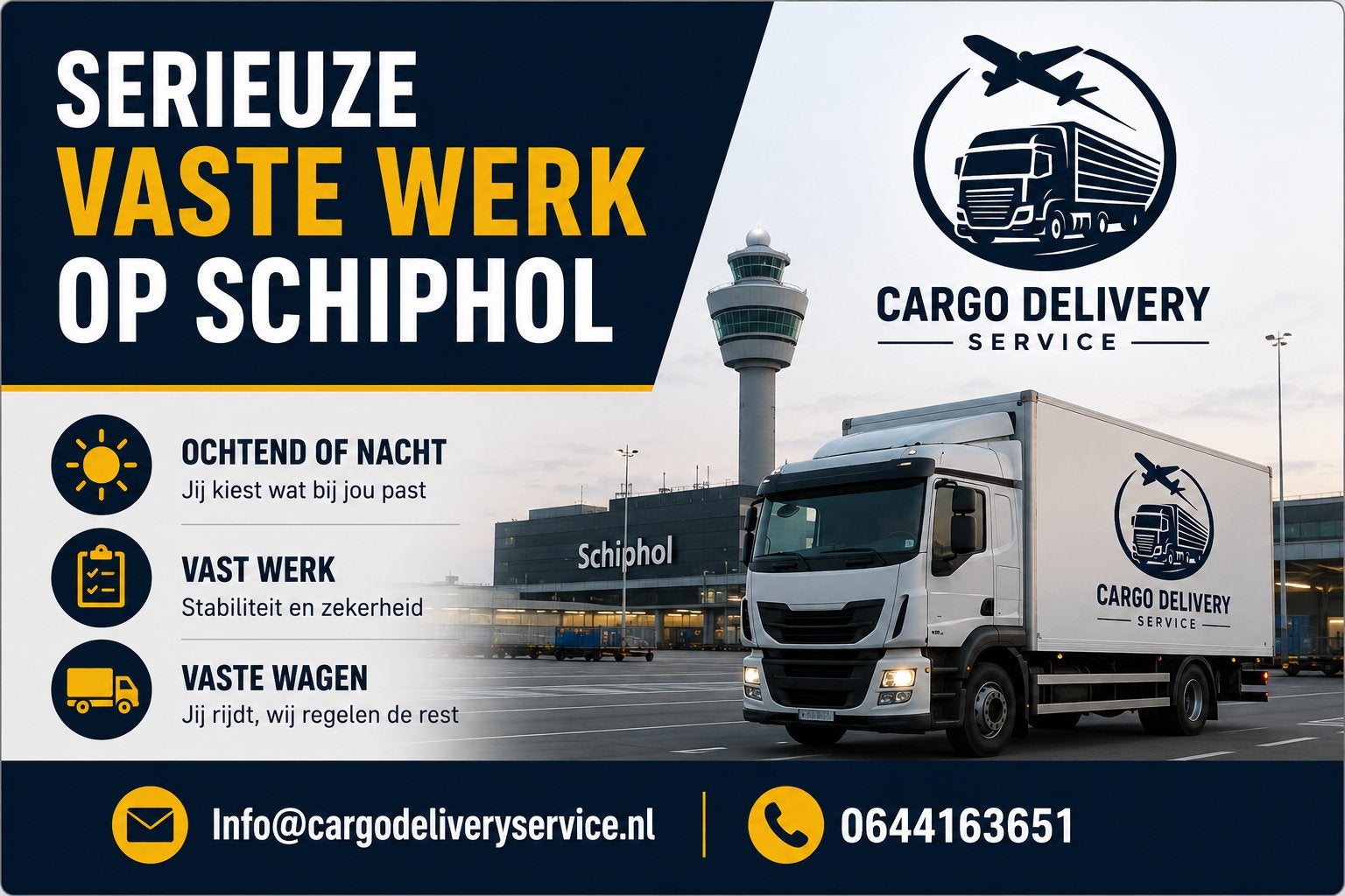 CE schiphol vrachtwagenchauffeur, Vacatures, Vacatures | Logistiek, Inkoop en Transport