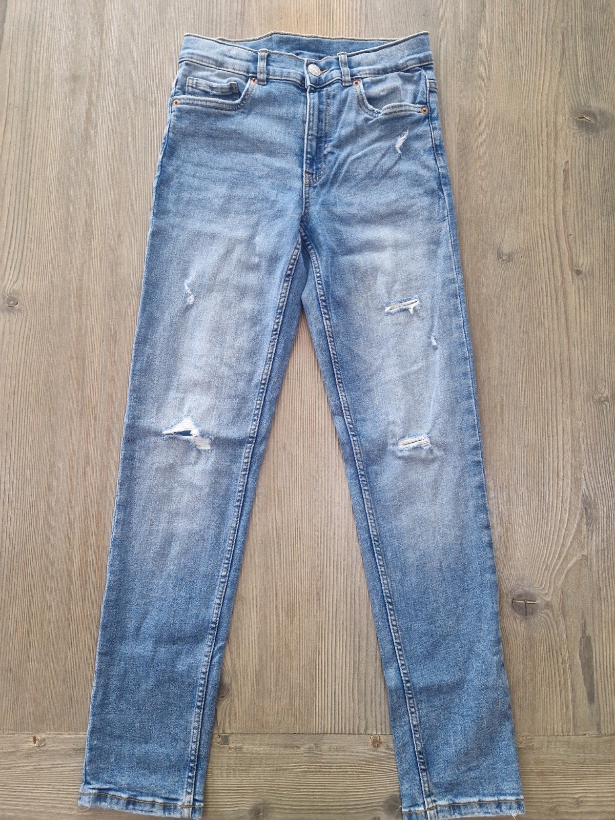 Zara jeans met slijtagedetails, mt 164 (13). Verzending 2,89, Kinderen en Baby's, Kinderkleding | Maat 164, Broek, Ophalen of Verzenden