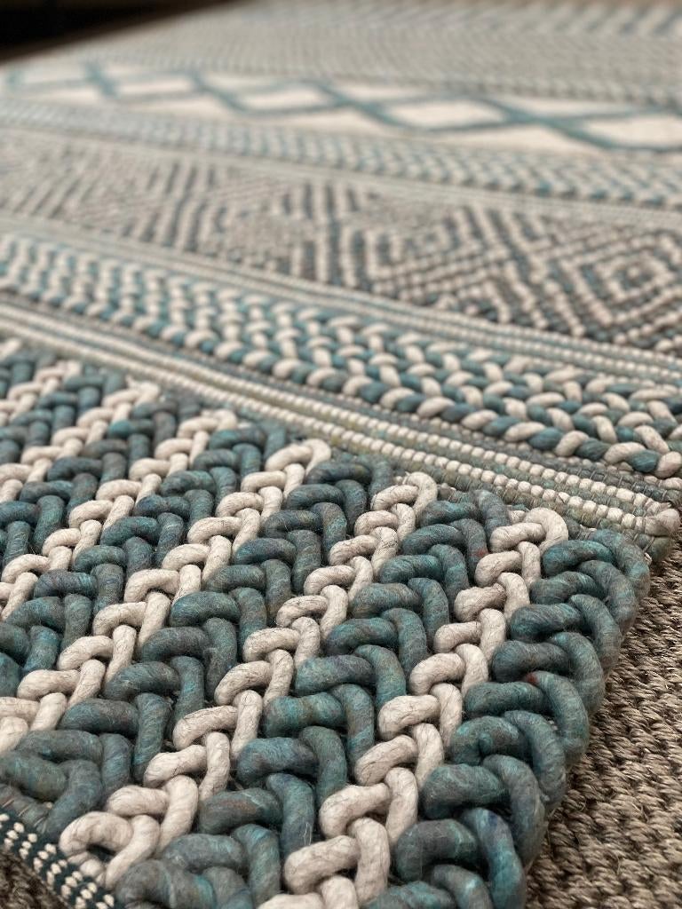 Vloerkleed / Karpet Brinker Marrakech 425 (blauw) 170x230cm, Handgeweven, Grijs, Nieuw, Ophalen of Verzenden