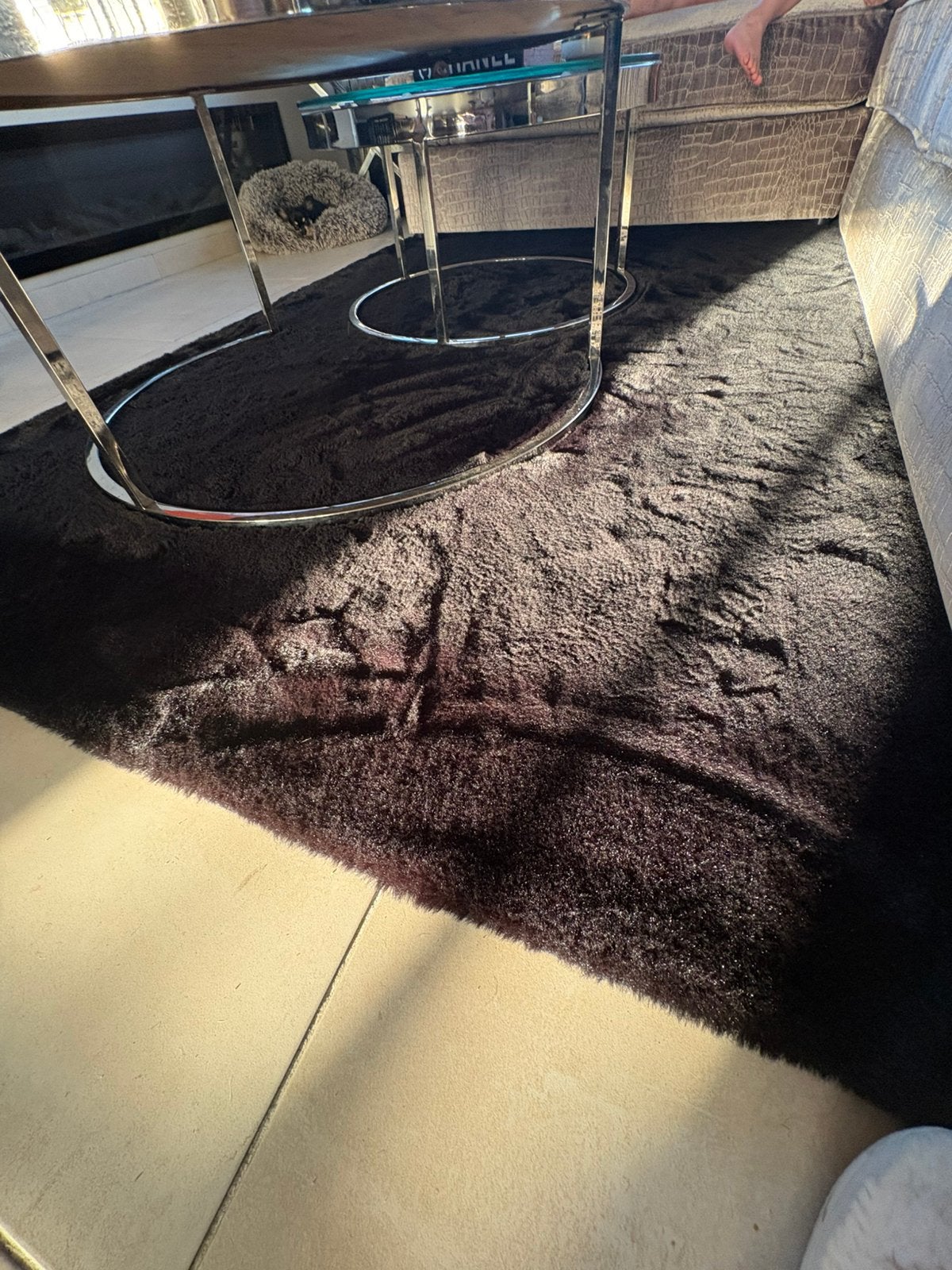 Fluffy zwart vloerkleed eric kuster, Huis en Inrichting, Stoffering | Tapijten en Kleden, Ophalen, Zwart, 150 tot 200 cm, 200 cm of meer