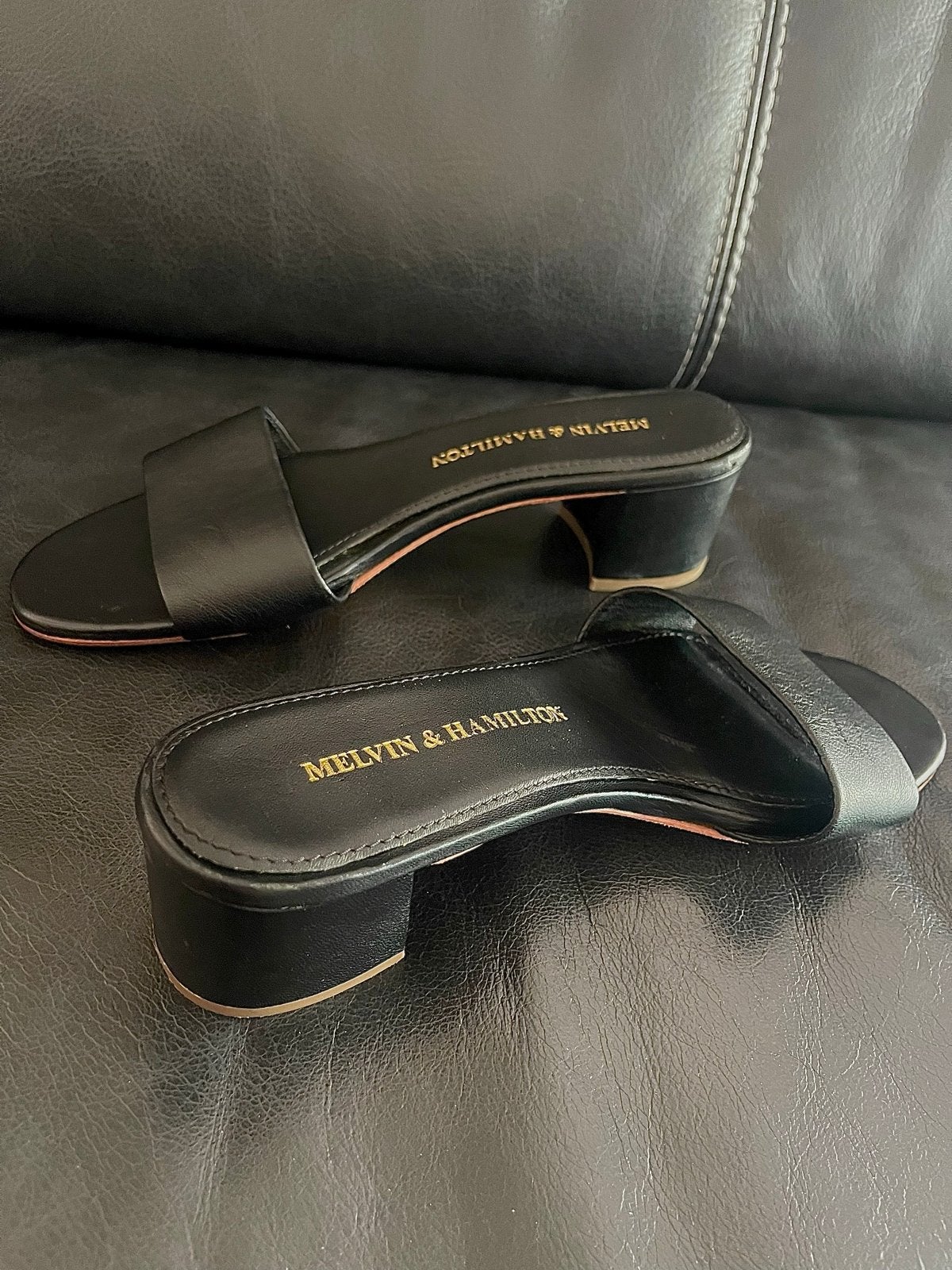 Melvin & Hamilton Leren Sandalen - Zwart, Maat 39, Zwart, Zo goed als nieuw, Sandalen of Muiltjes, Ophalen of Verzenden