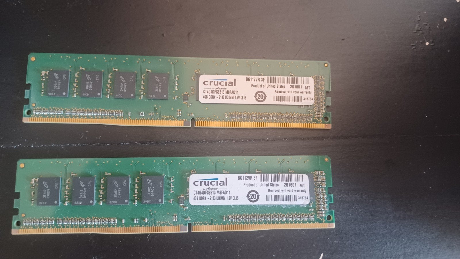 set van DDR4  2X 4GB 2133mhz UDIMM, Computers en Software, DDR4, Ophalen of Verzenden, Zo goed als nieuw, Desktop