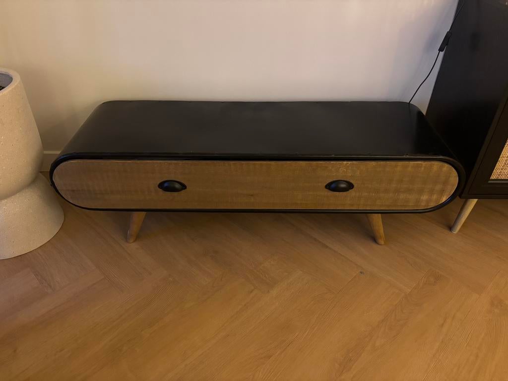 Tv meubel, Ophalen, Zwart, Tweepersoons, 140 cm