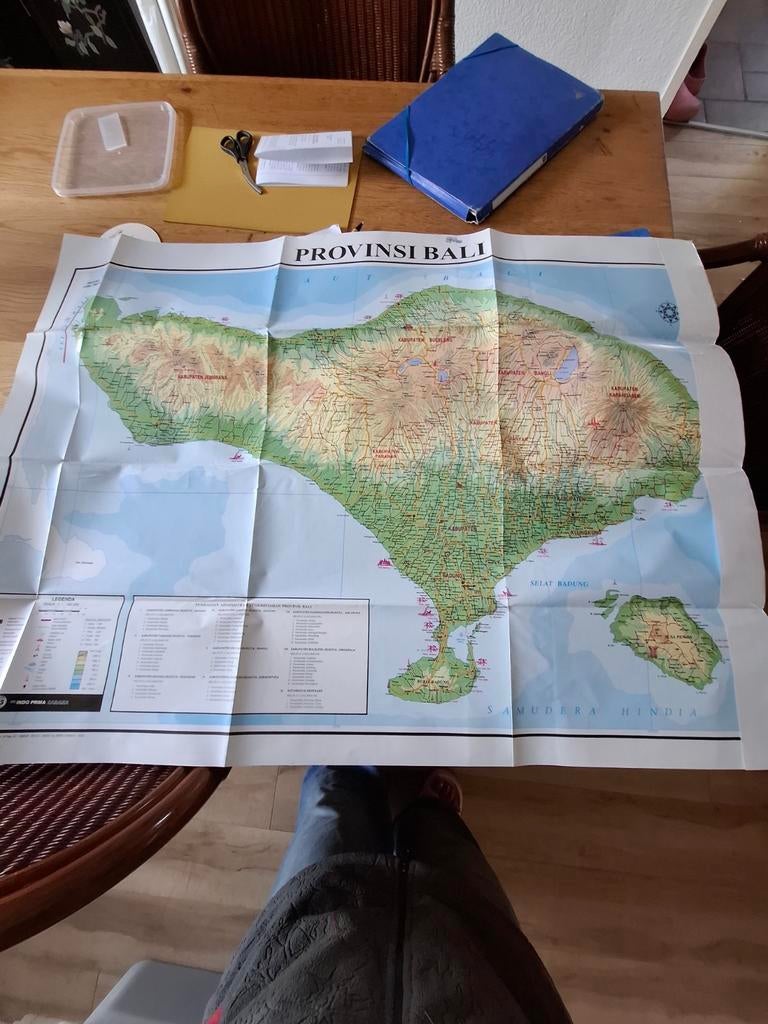 Gedetailleerde Landkaart van de Provincie Bali, Overige gebieden, 2000 tot heden, Ophalen of Verzenden, PT INDO PRIMA SARANA
