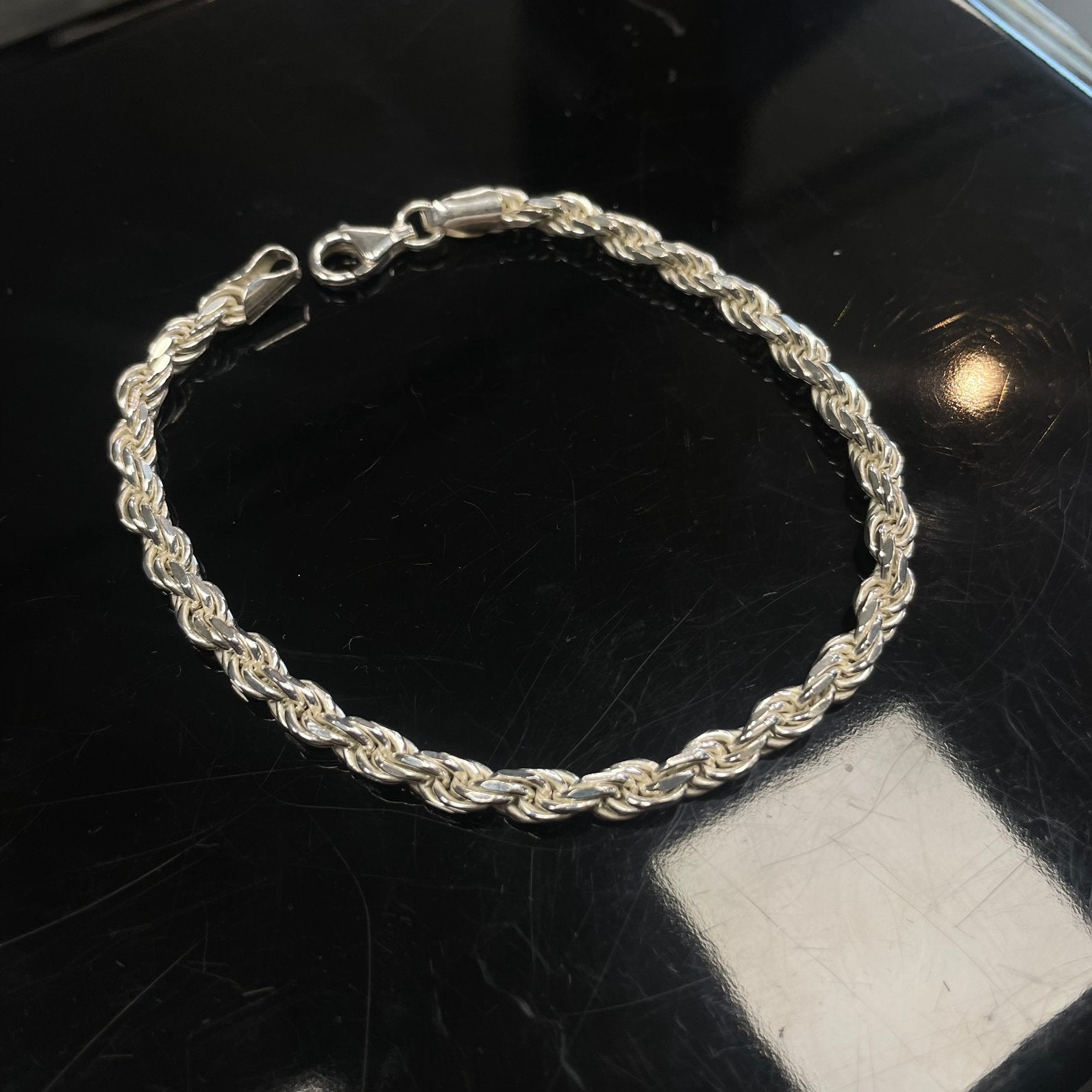 Zilveren rope armband massief, Ophalen of Verzenden, Nieuw, Zilver, Zilver