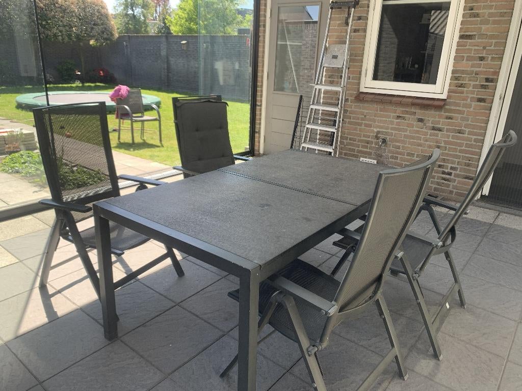 Tuinset met 4 stoelen, Tuin en Terras, Tuinsets en Loungesets, Ophalen, Gebruikt, Tuinset, Eettafel