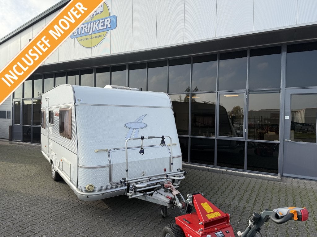 LMC Munsterland 470 E Aparte bedden 205cm + Zit Opblaas Tent, 2 aparte bedden, Fietsenrek, Bedrijf, Treinzit