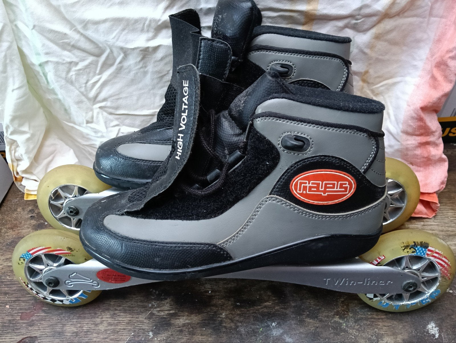 Gebruikte inline skates, maat 40, van Van der Woude, Gebruikt, Overige typen, Ophalen, Overige merken
