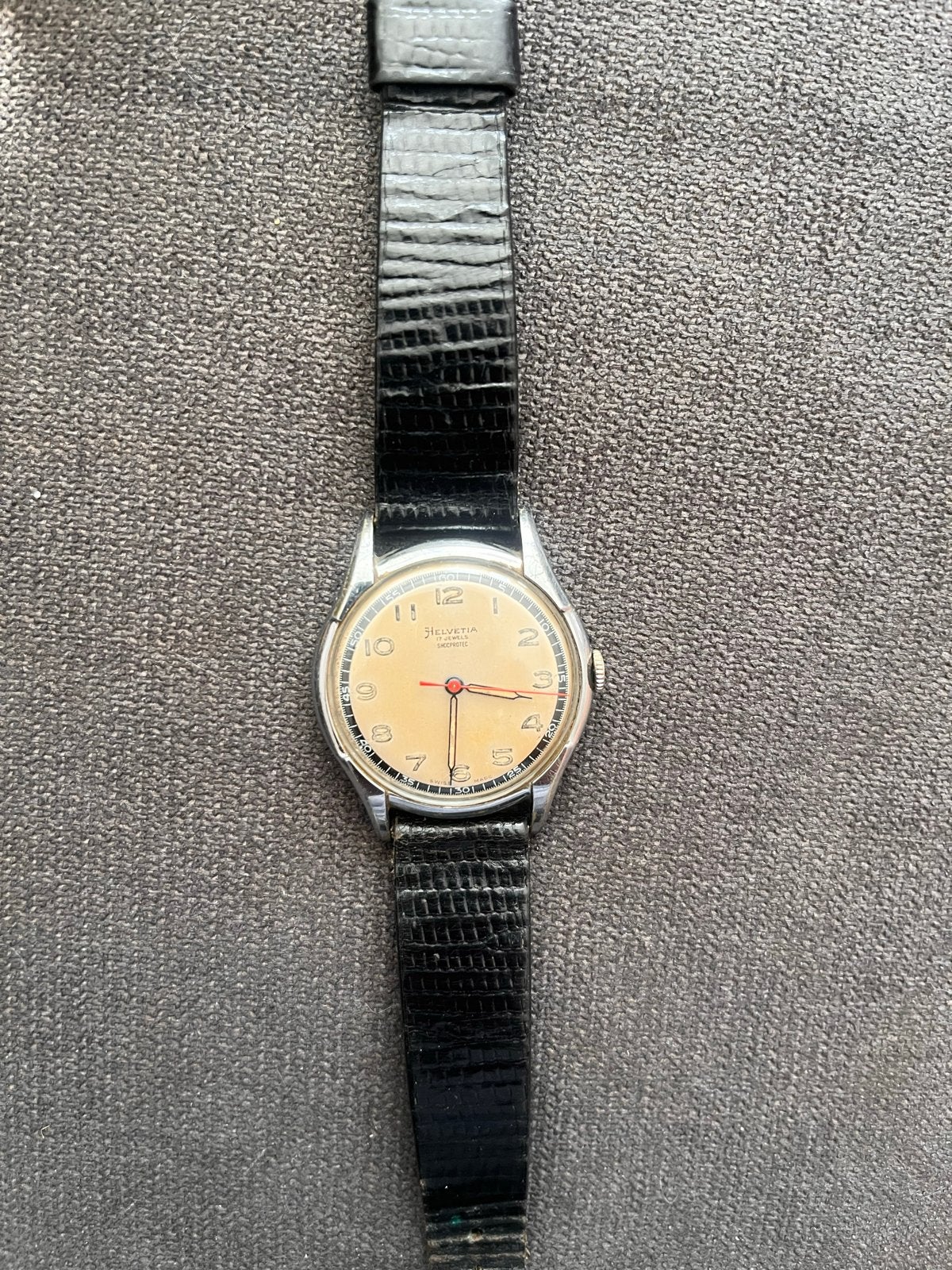 Helvetia Militair Horloge 17 Jewels (1950), Overige merken, Staal, Met bandje, Polshorloge