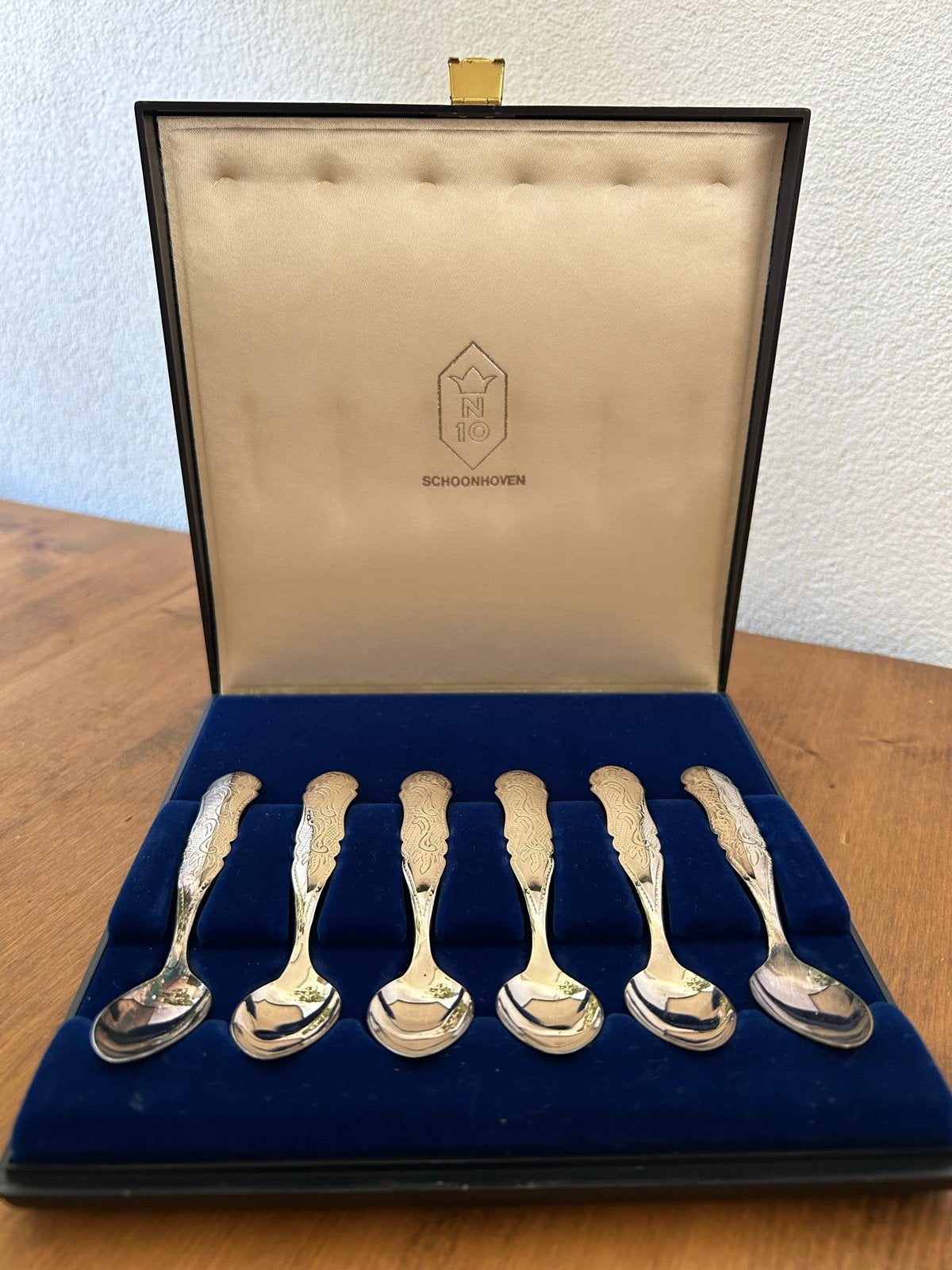 Verzilverde lepeltjes met biedermeiermotief - Schoonhoven, Ophalen